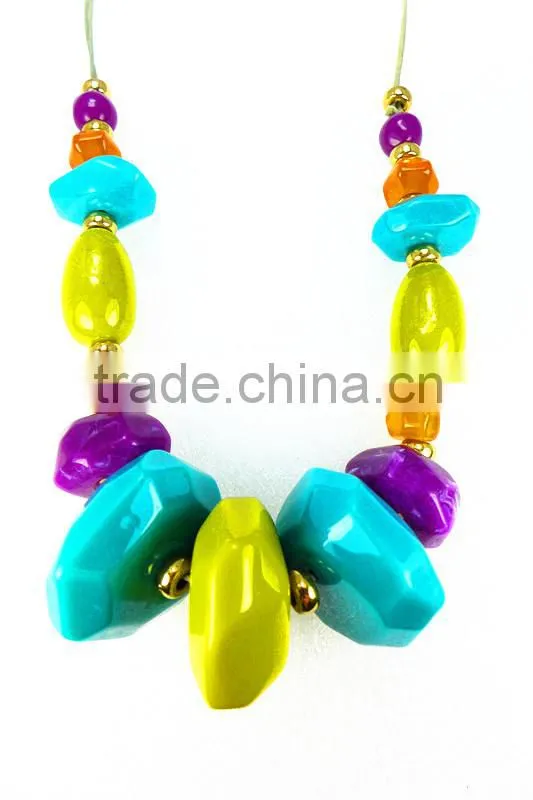 High quality Women vintage resin large bead necklace