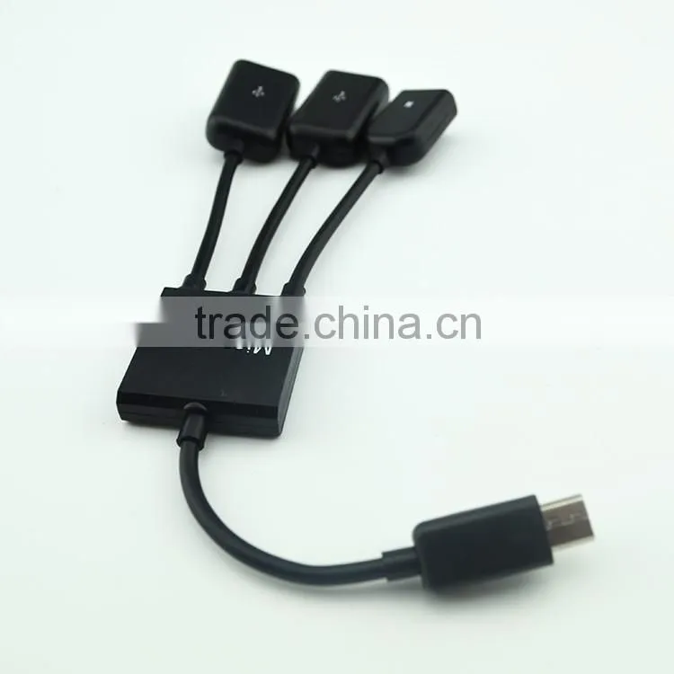 Multifuction micro usb otg hub data cable for camera