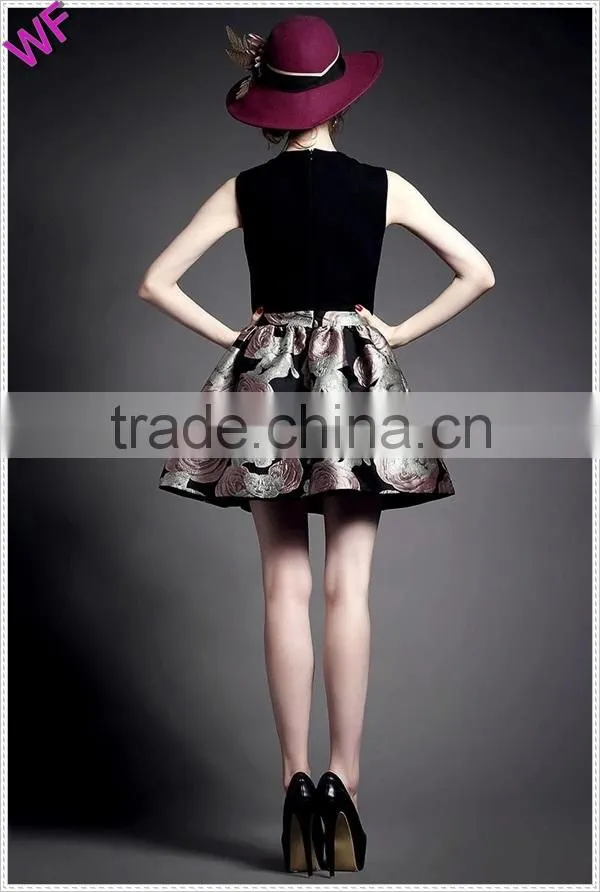 2015 New Floral Printing tutu A line latest dress designs