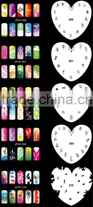 Airbrush Nail Art Stencil Set 14, 20 Sheet Stencil Set with an Average of 16 Different Nail Art Design Patterns
