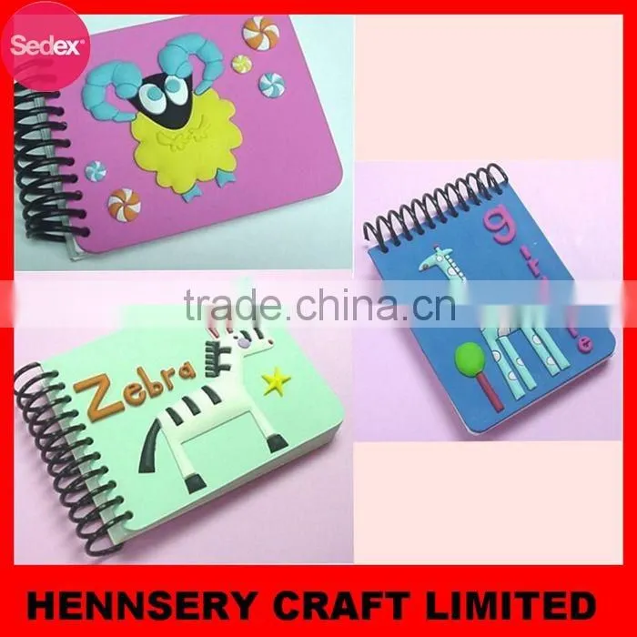 Soft pvc custom 3D cute soft cover custom hardcover notebook