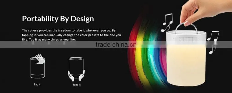 2016 Mini Best Selling Bluetooth Water Dancing 2.0 Speaker With LED Touch Table Lamp