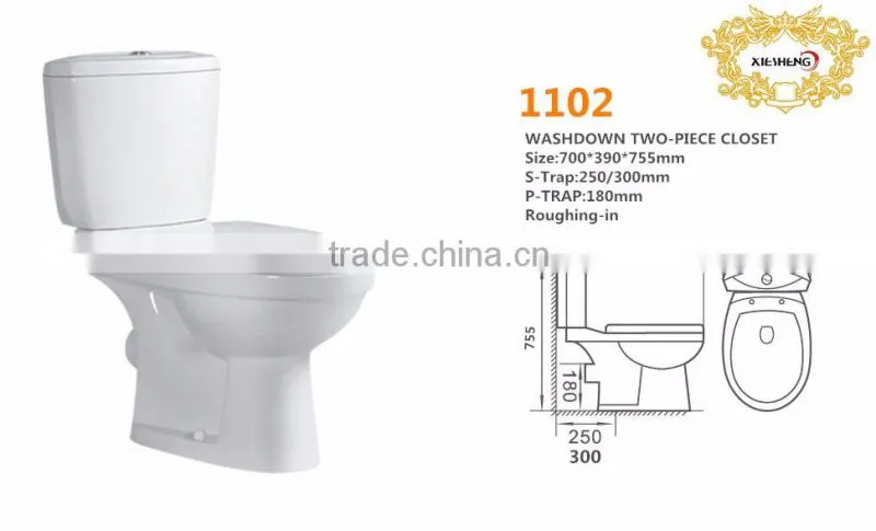 Hot sale washdown toilet wc, bathroom cheap toilet ,two piece wc toilet bowl