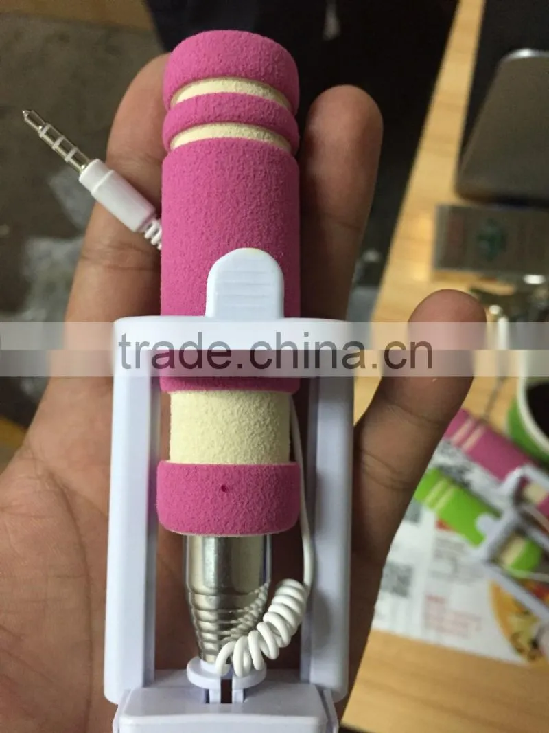 Mini Handheld Wired Remote Phone Selfie Stick Monopod Extendable For Android IOS