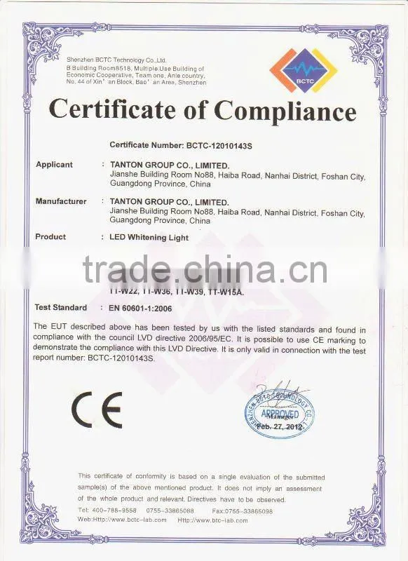 2012 Professional teeth whitening light from TanTon Factory