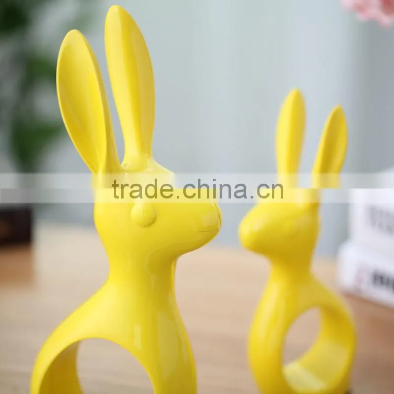 handmade craft big ears unique desgin ceramic easter rabbits for wholesale