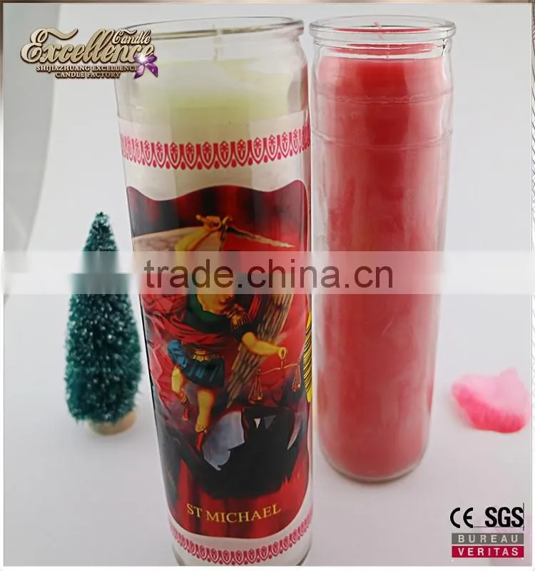 the most popular wholesale 7 days religious glass jar candle for home or party use with high quality and cheap price