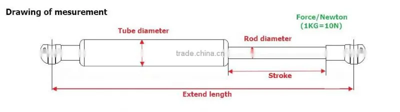 Wholesale good quality steel gas struts for kitchen cabinet