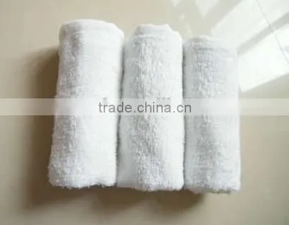 100% Cotton high quality white hot towel / airline towel