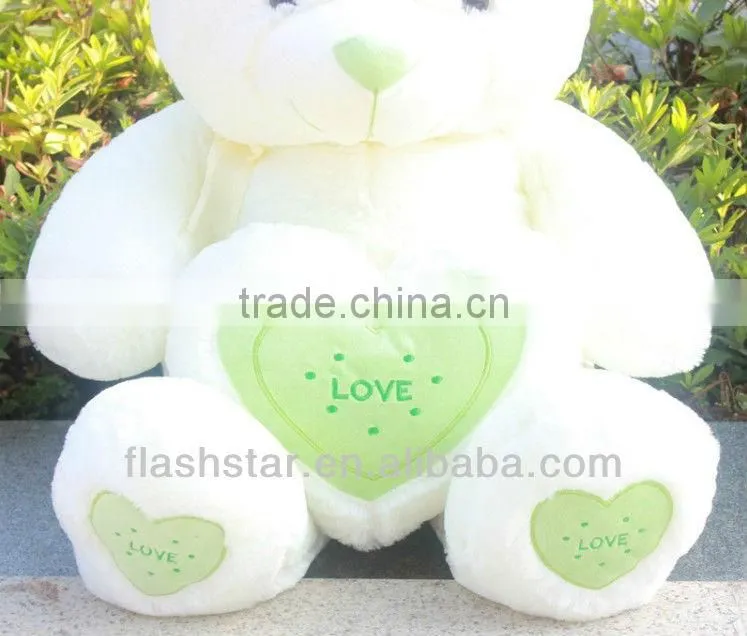 Lovely Romantic polar bear with love heart/stuffed plush toy lovely teddy bear