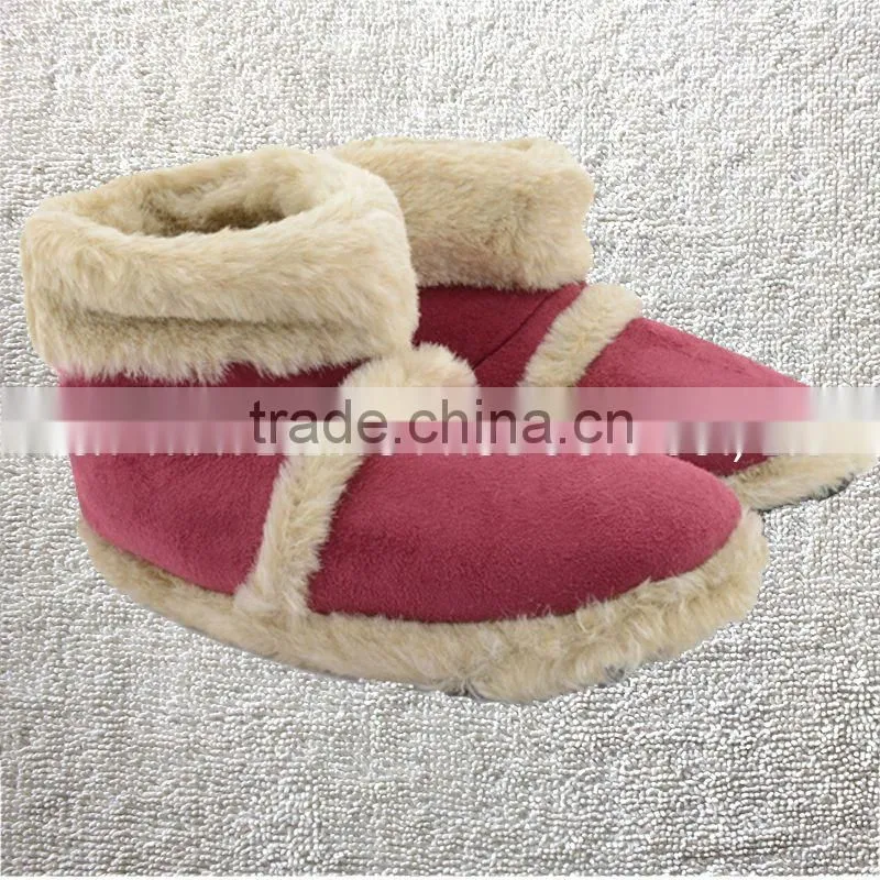 NEW LADIES WARM MICROSUEDE FURRY SOFT FLUFFY SLIPPERS BOOTS