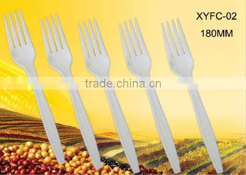 7'' Biodegradable disposable corn starch plastic dessert fork