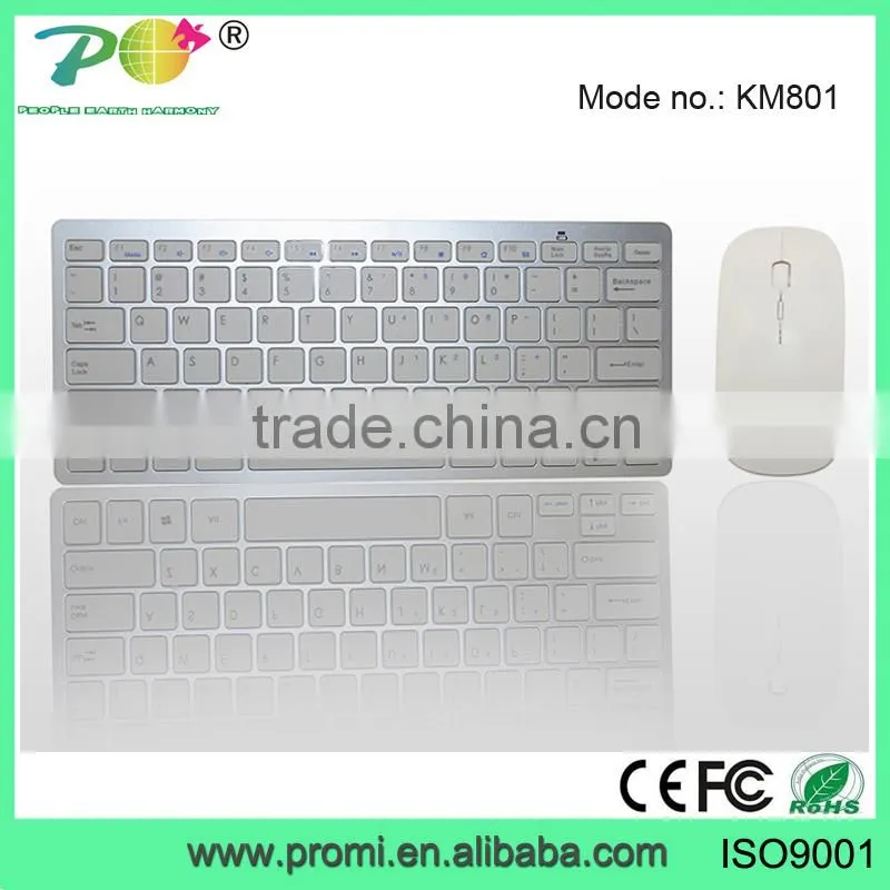 New white and black wireless keyboard ergonomic and mouse combos KM801