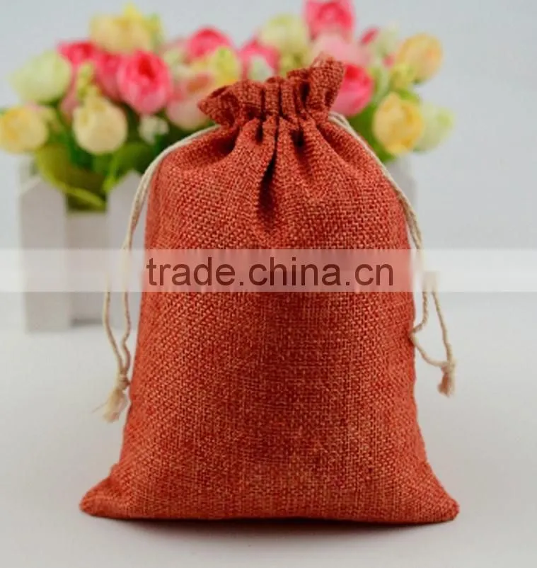 New design natural jute pouch with cotton rope china supplier