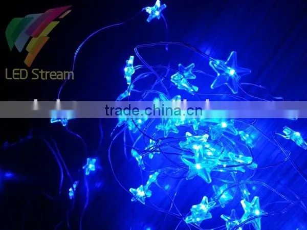 Twinkle Blue Star LED String light 3AA Battery Operated for Christmas