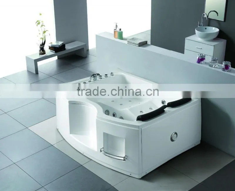 2 persons Luxury pure acrylic massage bathtub Q360