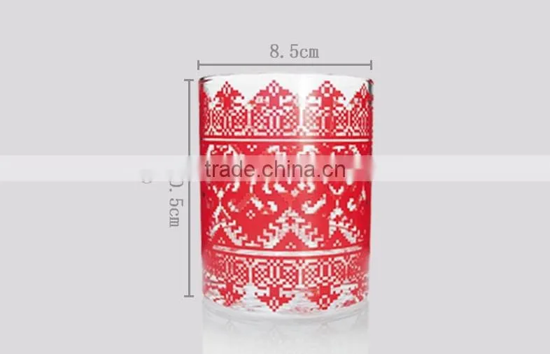 Best Selling High quality colorful decal glass candle jar