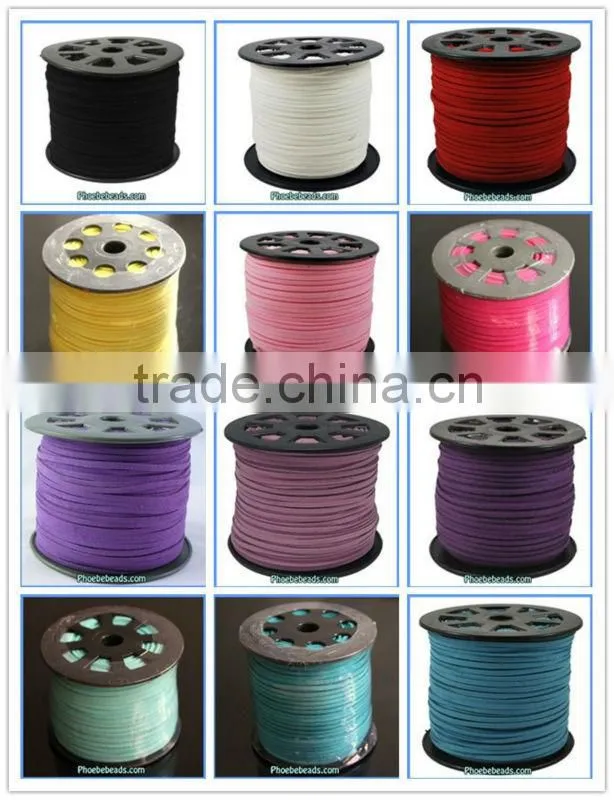 Wholesale Hot Sale 2.7mm Shiny Orange Red Faux Flat Jewelry Suede Cords SC-1053