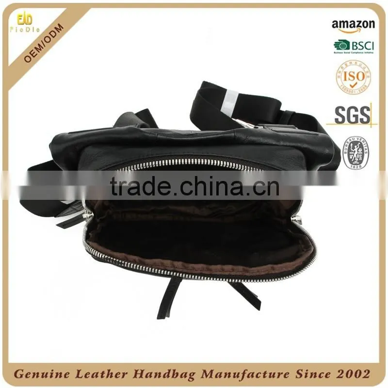 CSLRB214-001 Sports style Black leather men backpack bags handbag