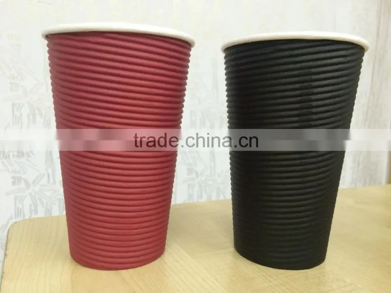 customized color black paper coffee cup