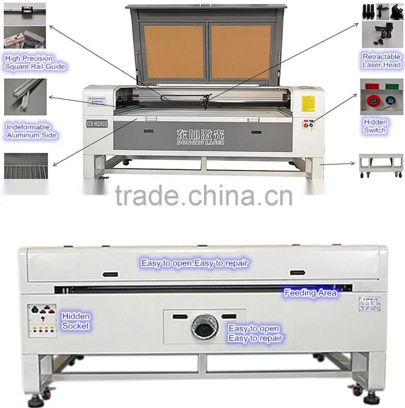 Made in china 2000*1000mm low cost laser leather cutting machine
