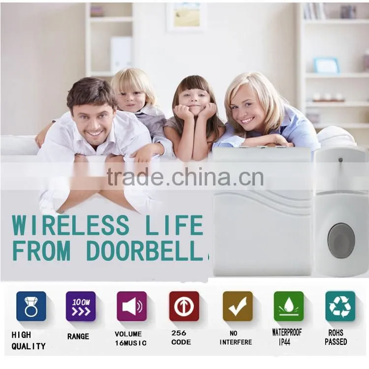 ROHS CE certification passed Remote Control Long Range vibrating door bell