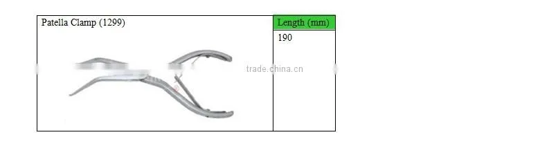Patella clamp for patella claw (orthopedic basic surgical instrument)