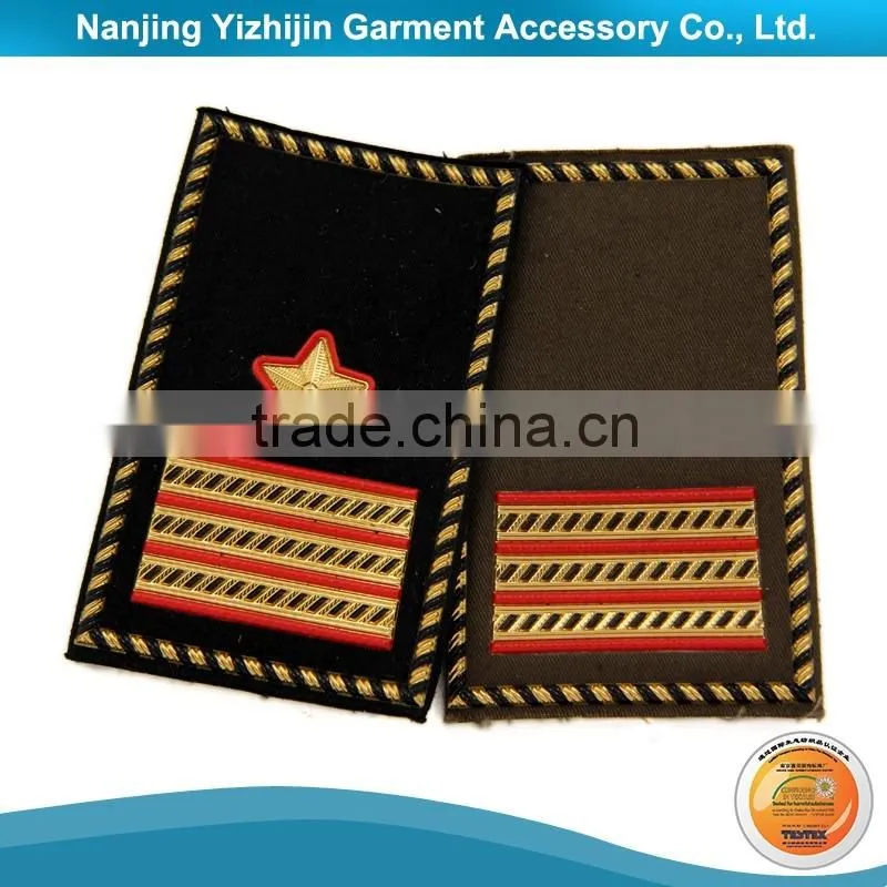 Custom design high quality hand made bullion shoulder board for pilot uniform