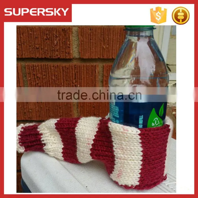 A-703 Hand Knitted Drink Mittens Crochet Beer Mitten Cosy Crochet Bottle Hand Holder