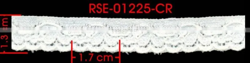 Width 1.3 Centimeter Trimming For Underwear White Stretch Elastic Lace