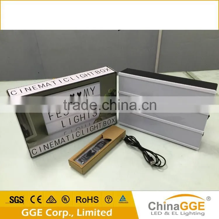Custom ABS material light up your life a4 cinematic light box letters with batteries