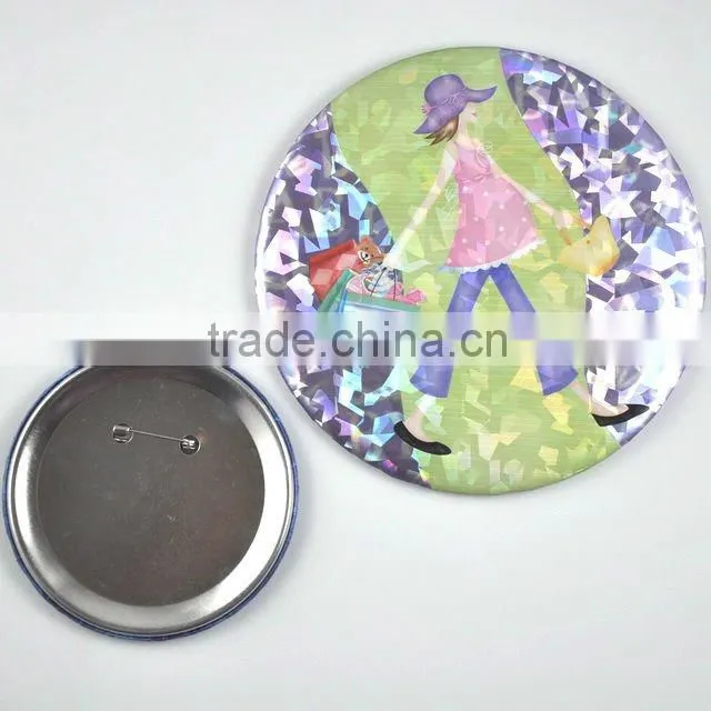 New arrival fashion promotional gift tinplate badge with tower picture