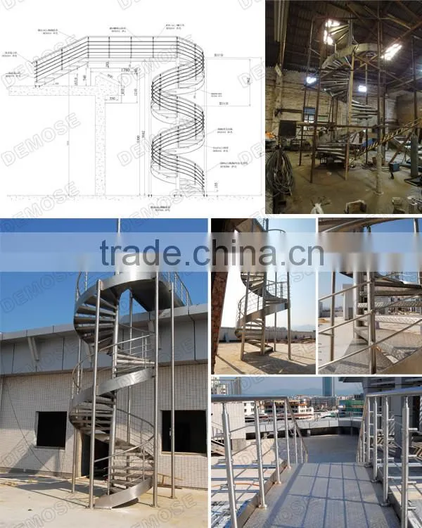 wood curved spiral staircase used