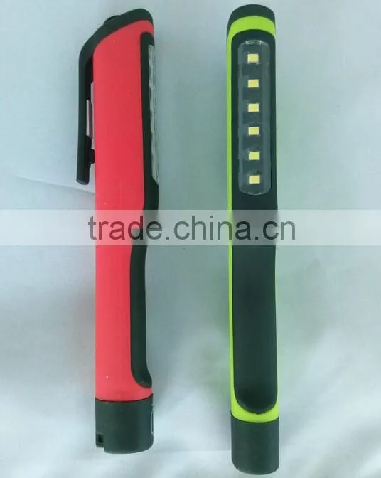 6 LED Mini Inspection Light Lamp Pocket Pen Work Torch Flashlight