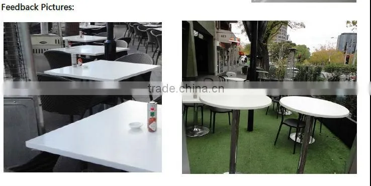 600x600 mm small square green color acrylic stone coffee tables