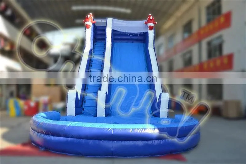 New design giant best quality inflatable hippo slide/inflatable water slide for kids/inflatable water slide for sale with pool
