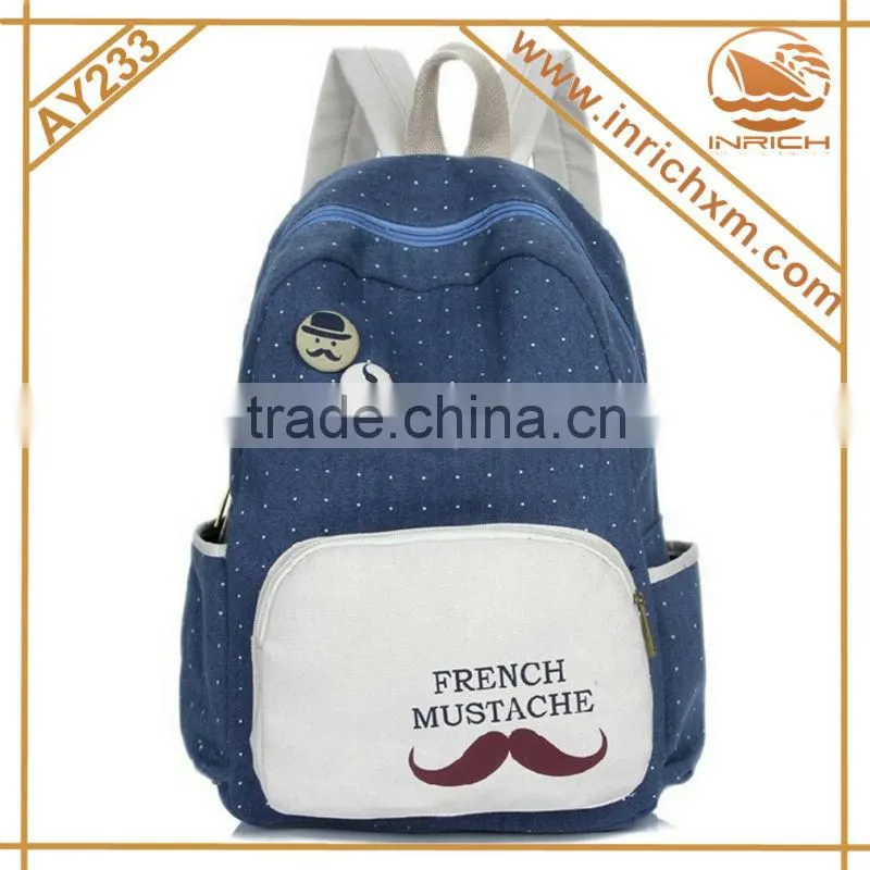 Colleage Student's School Bag Canvas Rucksack Backpack
