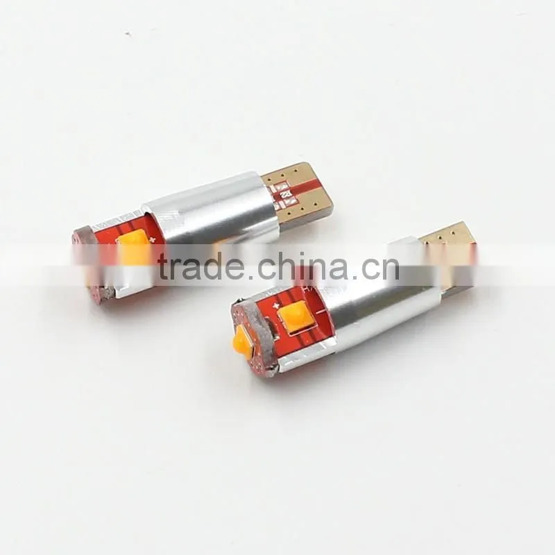 Amber T10 Canbus W5W LED Epistar 3SMD canbus Error Free yellow Car Auto LED Light Bulb Lamp Dashboard License Plate Panel Lights