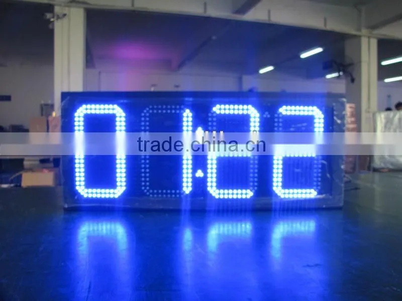 High light intensity outdoor led time temperature display