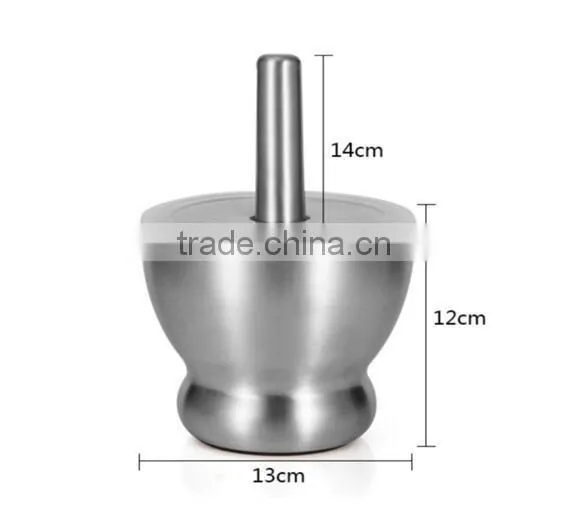 Stainless Steel Mortar and Pestle set with Plastic cover, Food Mill