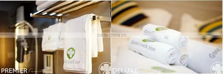 Pure Cotton Soft Towel White Customized Logo Hand Towel for Motel 100% cotton towel sets for hotel