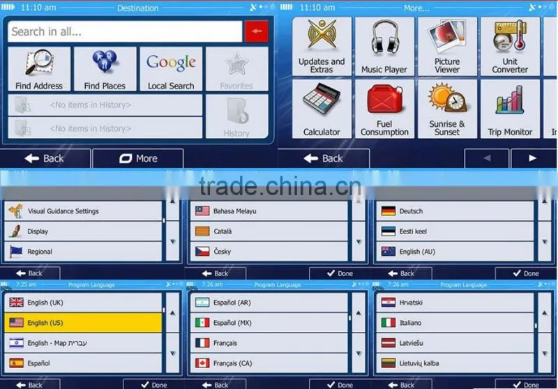OEM Manufacturer 4GB WinCE 6.0 GPS Navigation for car