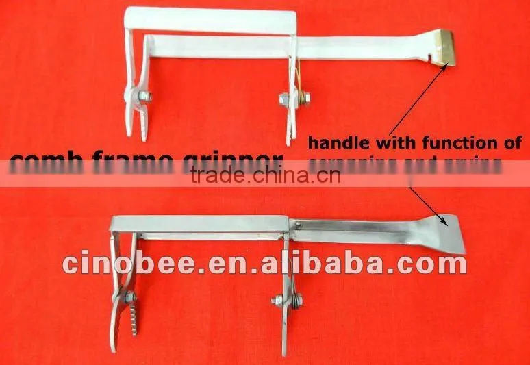 spring-loaded frame grip with manipulation tool for beekeeping