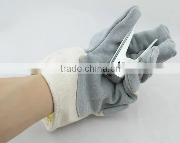 ANSI stand safety antipuncture cow leather coated cut resistant gloves