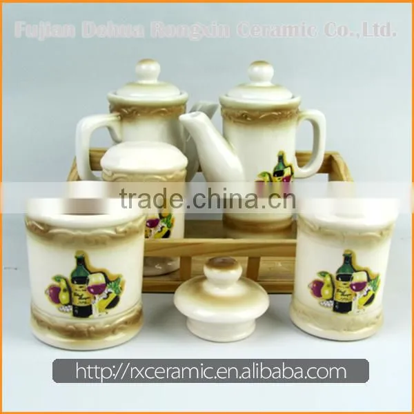 China Supplier High Quality condiment set with decal printing