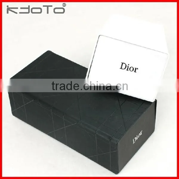 2014 New Style black or white luxury unique custom logo priting sunglasses Box Wholesale