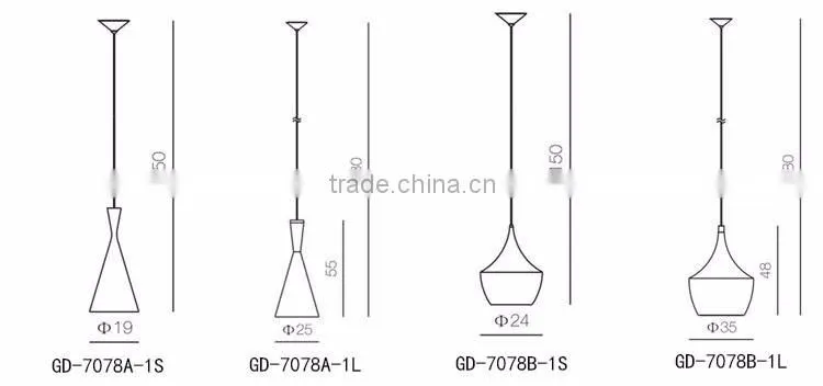 modern design antique dinner lamp black aluminum pendant lighting