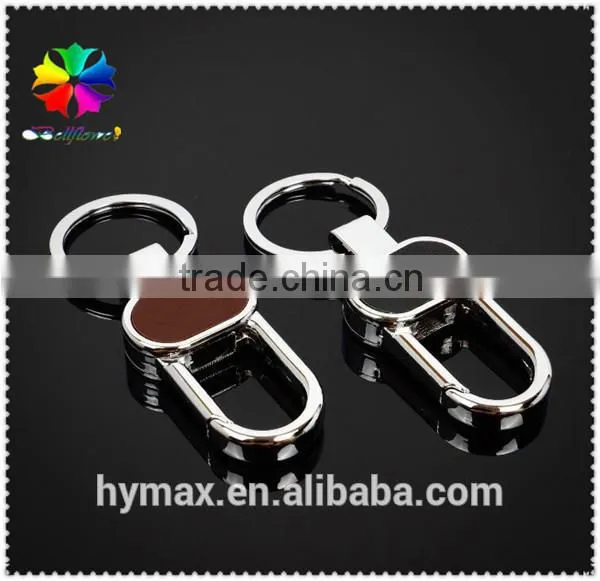 personality double loop metal custom keychain for gift