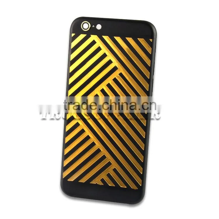New products on china market for iphone 6 black housing with gold logo