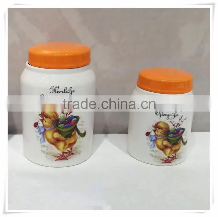 2016 new products easter day ceramic cookie jar